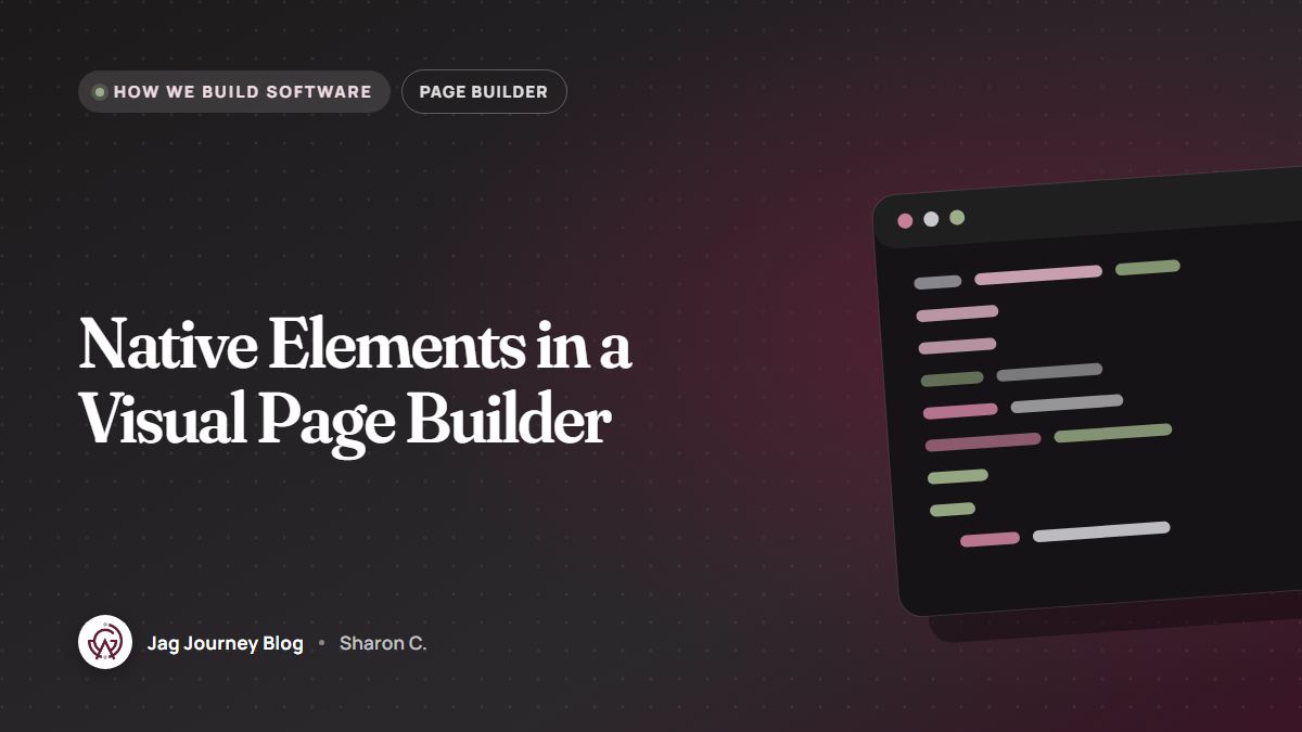 Native Elements in a Visual Page Builder