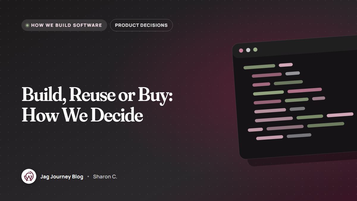 Build, Reuse or Buy: How We Decide